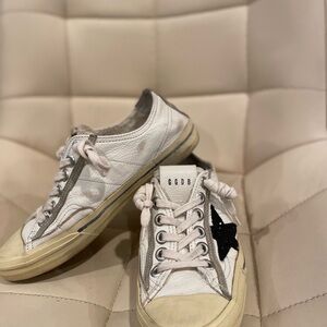 Golden Goose White Sneakers with Black Star